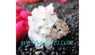 Glass Bead Fashion Ring Handmade